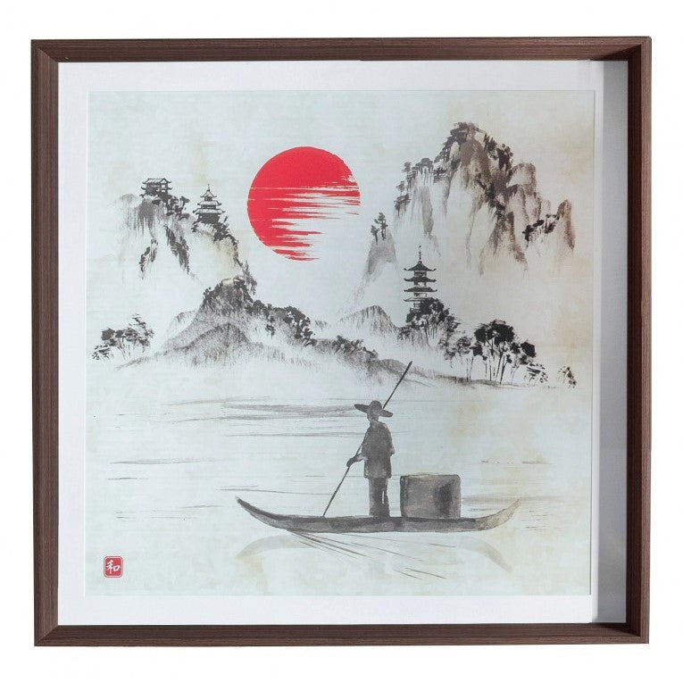 Moonlit Tranquility Eastern Nordic Art in Two Tones