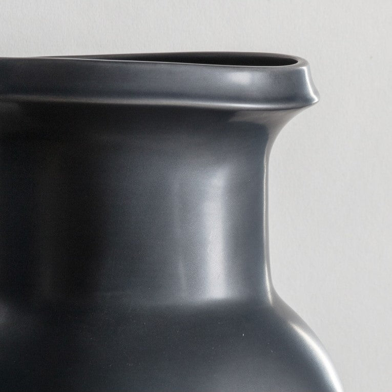 Smooth Dark Glazed Vase with Timeless Urn Shape (Available in 3 Sizes)