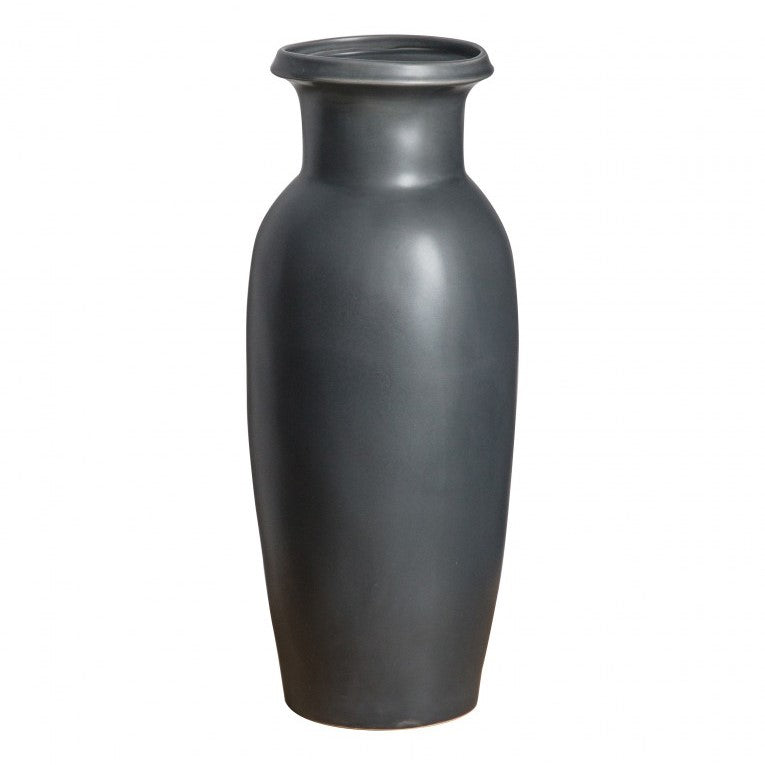 Smooth Dark Glazed Vase with Timeless Urn Shape (Available in 3 Sizes)