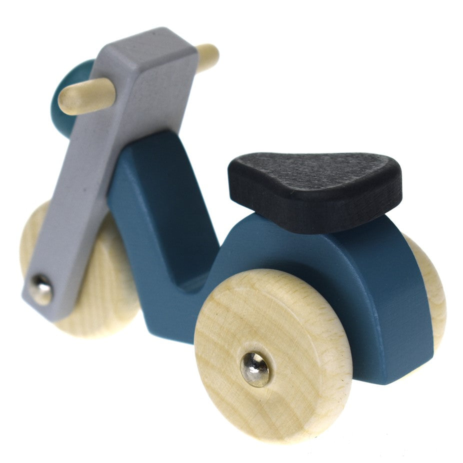 Retro Wooden Motorcycle Blue