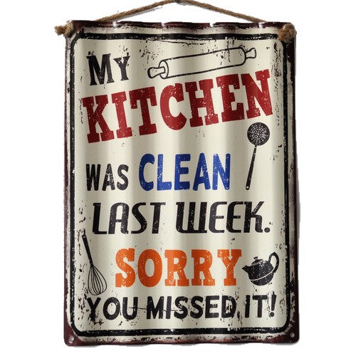 Retro "My Kitchen" Corrugated Tin Wall Sign
