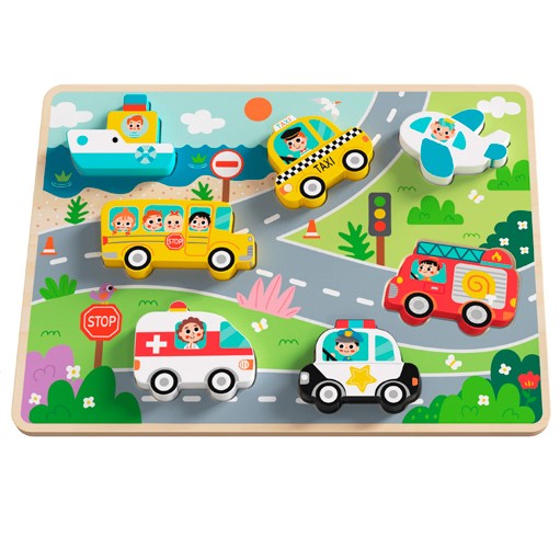 Toddlers Shape Sorter & Matching Puzzle Game - Transportation