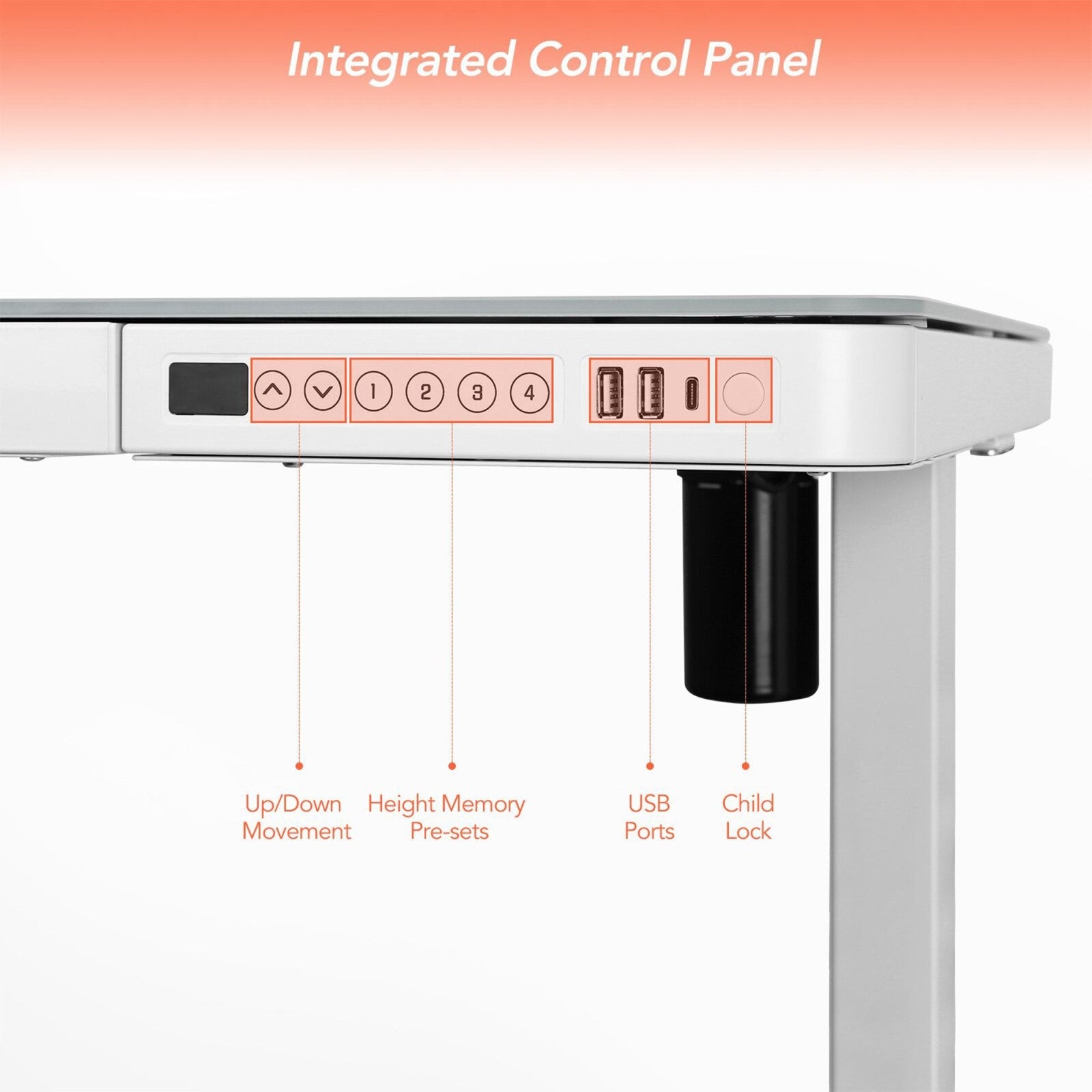 1.2m Sit and Stand Motorised Desk for Comfort - White