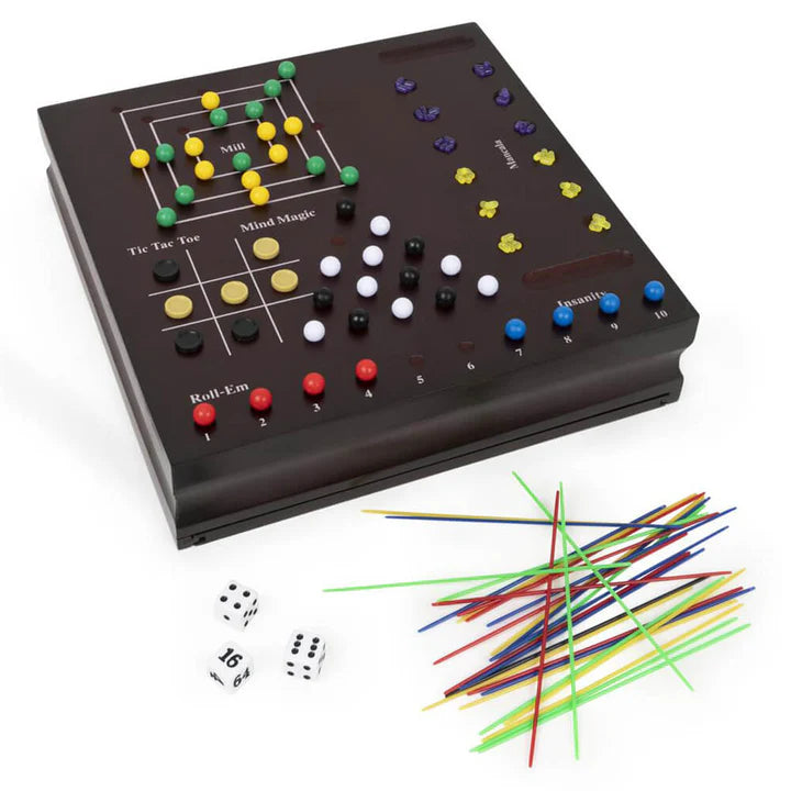 10 Game Set In Cabinet Board Game