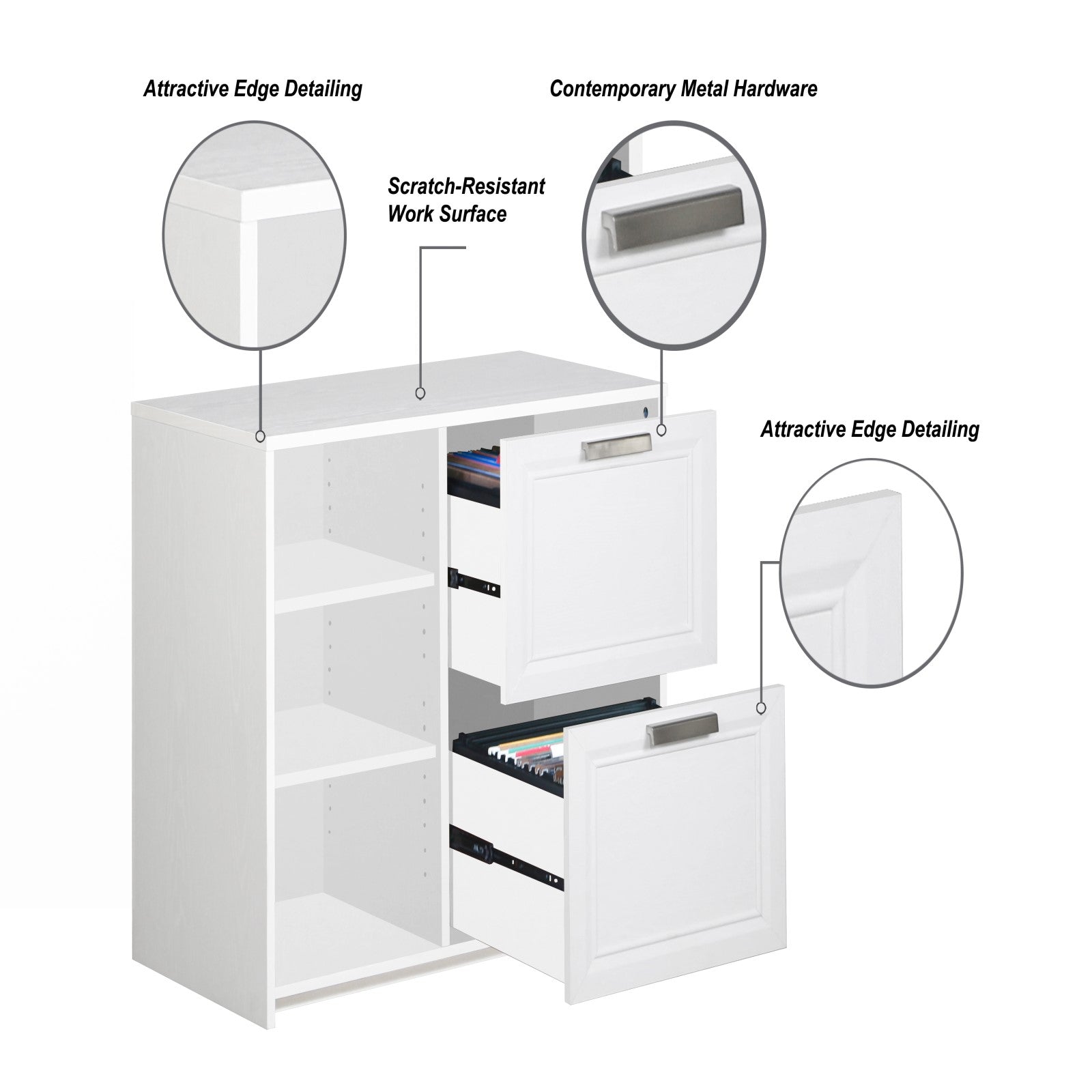 2-Drawer File Cabinet in Timeless White