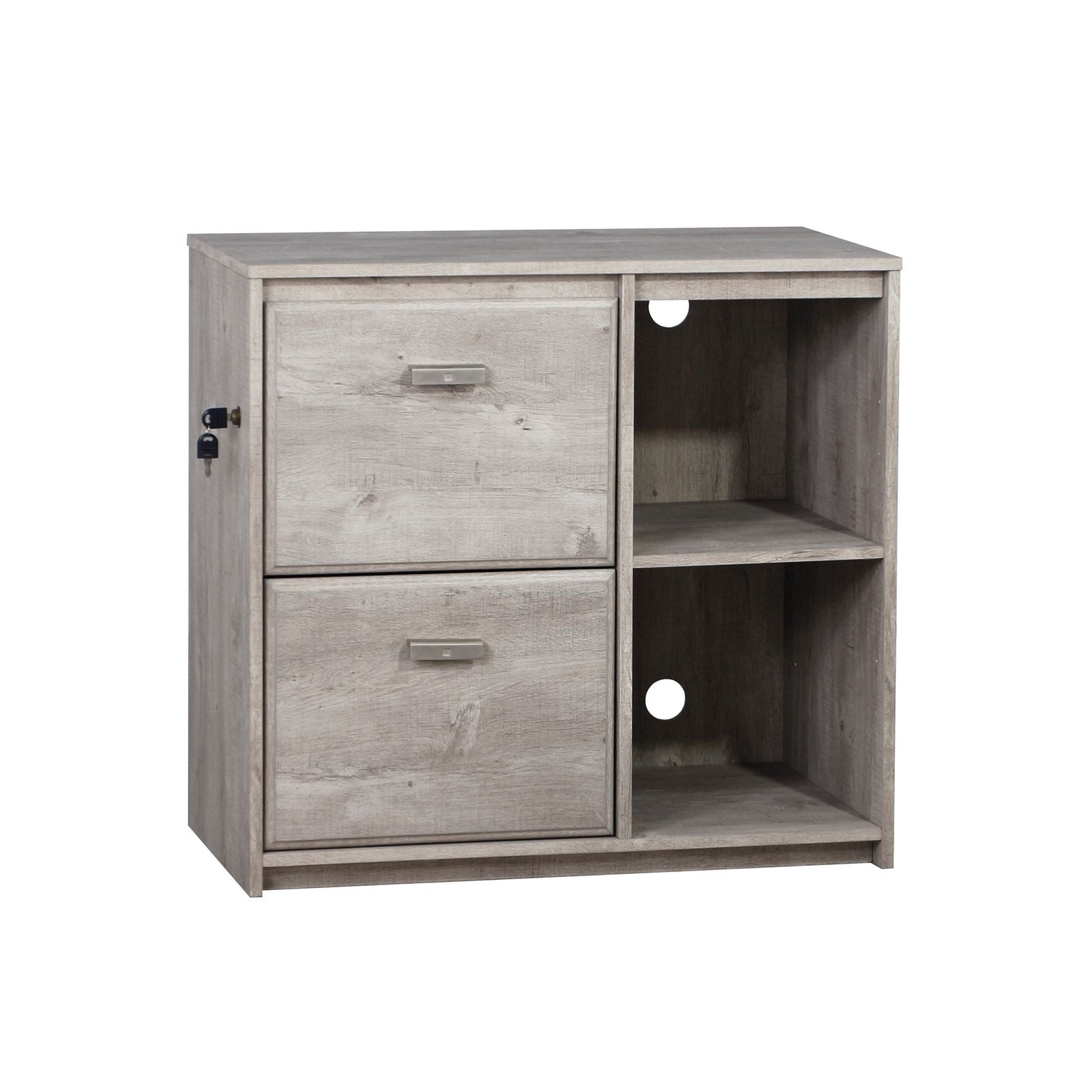 2 Drawers Filing Cabinet Washed Grey