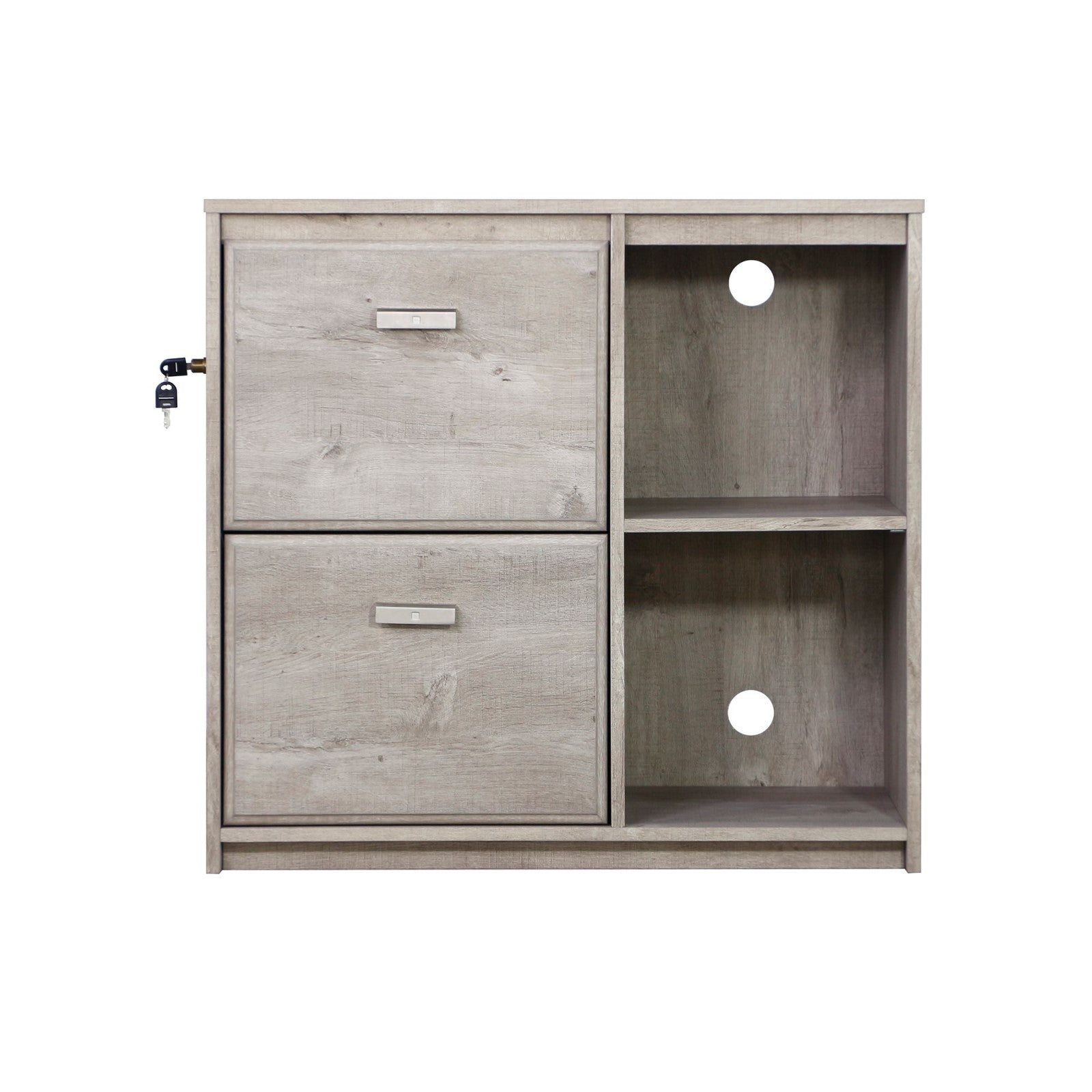 2 Drawers Filing Cabinet Washed Grey