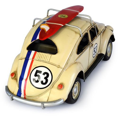 34 cm VW Herbie Beetle 53 with Surfboard Decor