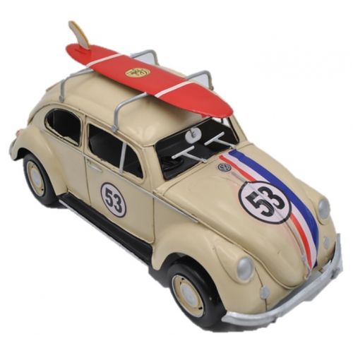 34 cm VW Herbie Beetle 53 with Surfboard Decor