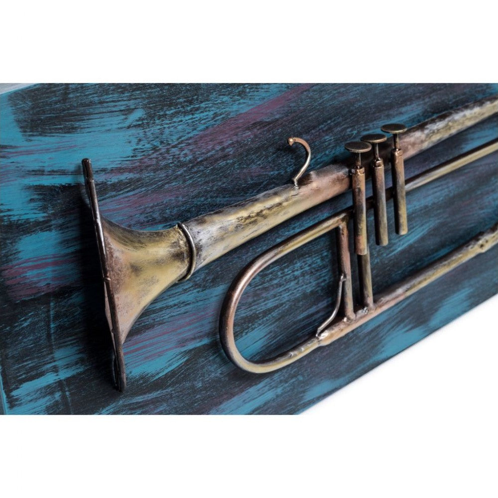3D Trumpet Wooden Elegance Wall Art