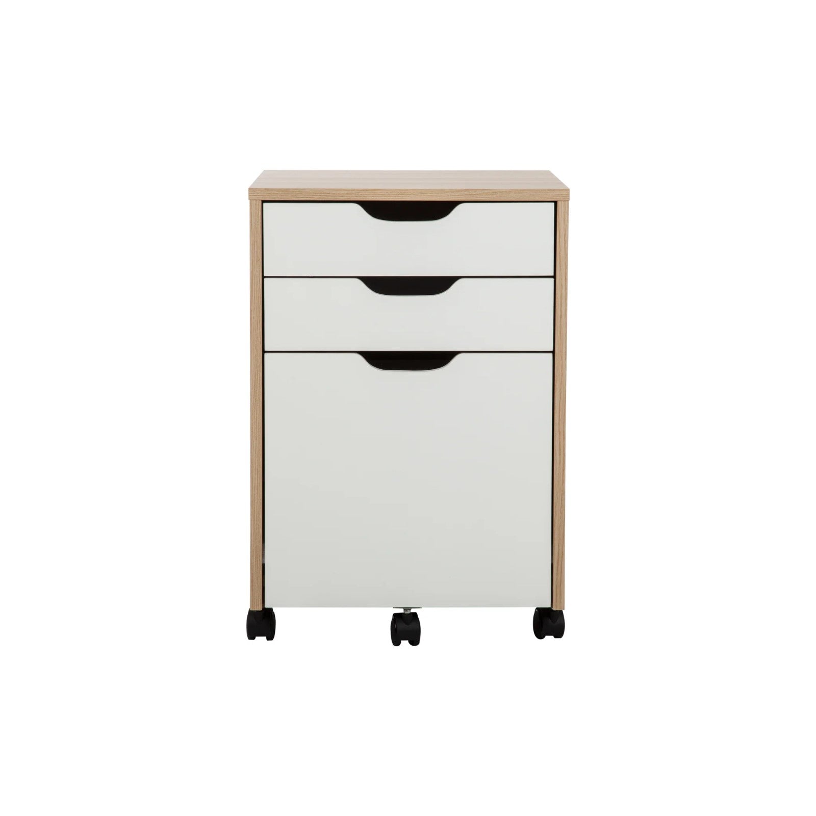 Light Timber Filing Cabinet 2 Drawers on Wheels
