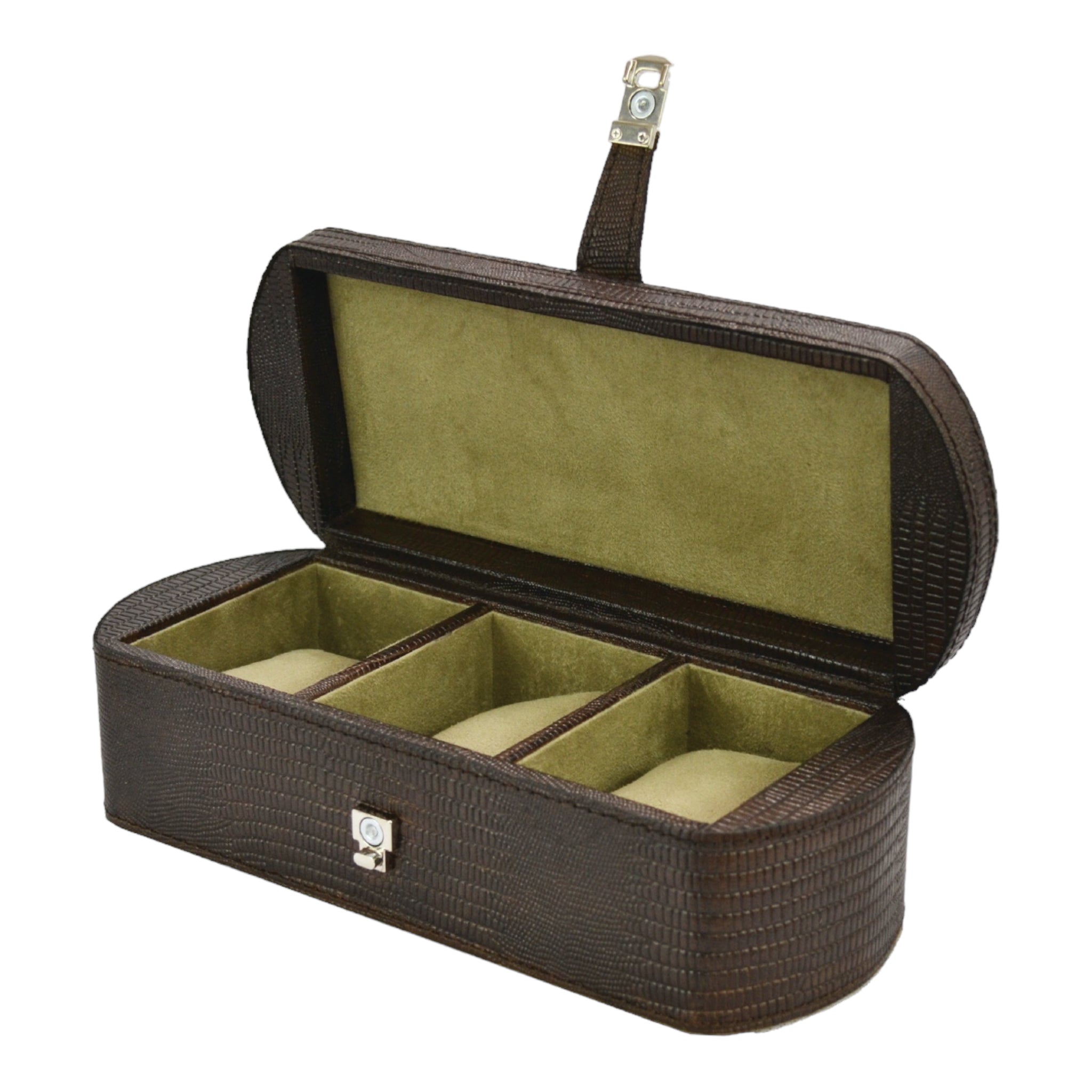 3 Slot Leather Emboss Print Watch Holder (Available In 3 Colors)