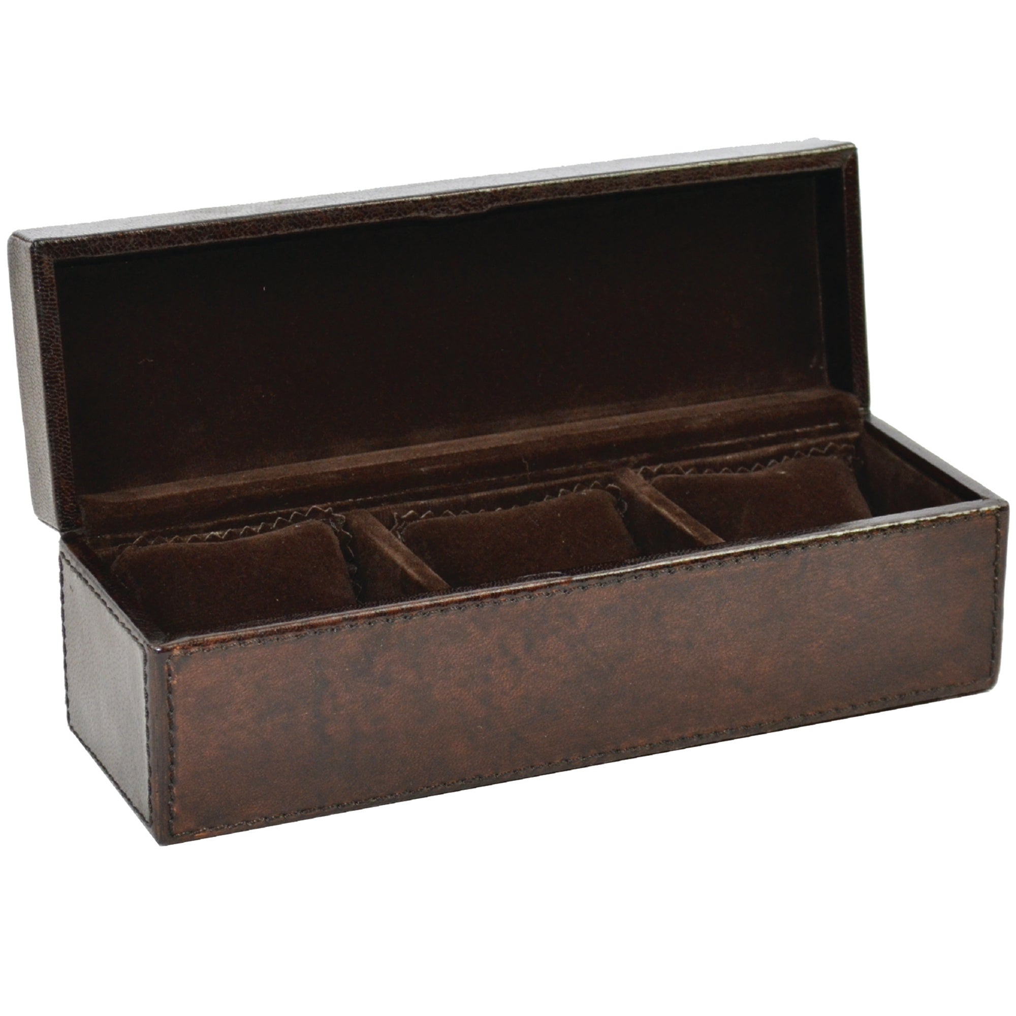 3 Slot Rectangle Leather Watches Holder (Available In 2 Colors)