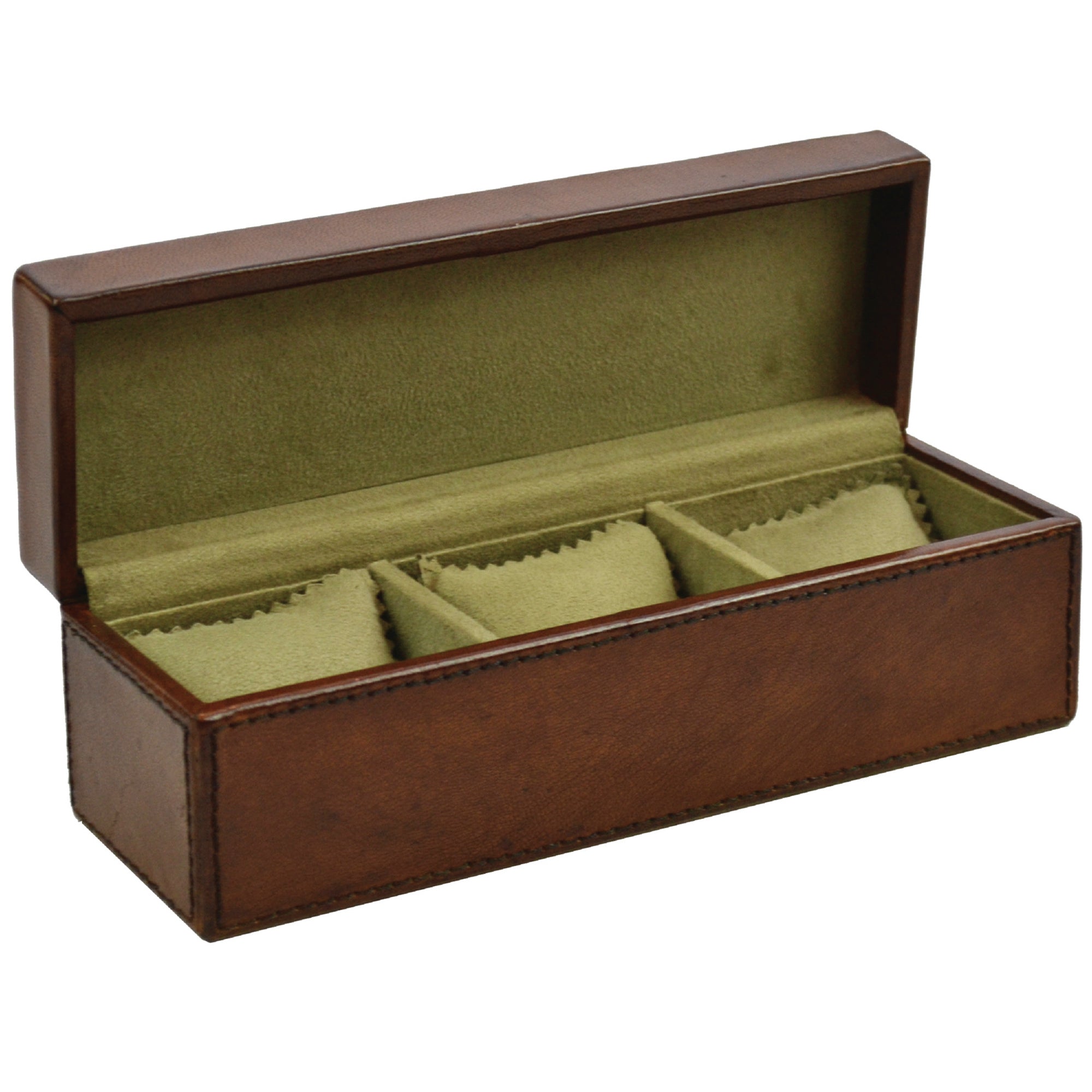 3 Slot Rectangle Leather Watches Holder (Available In 2 Colors)