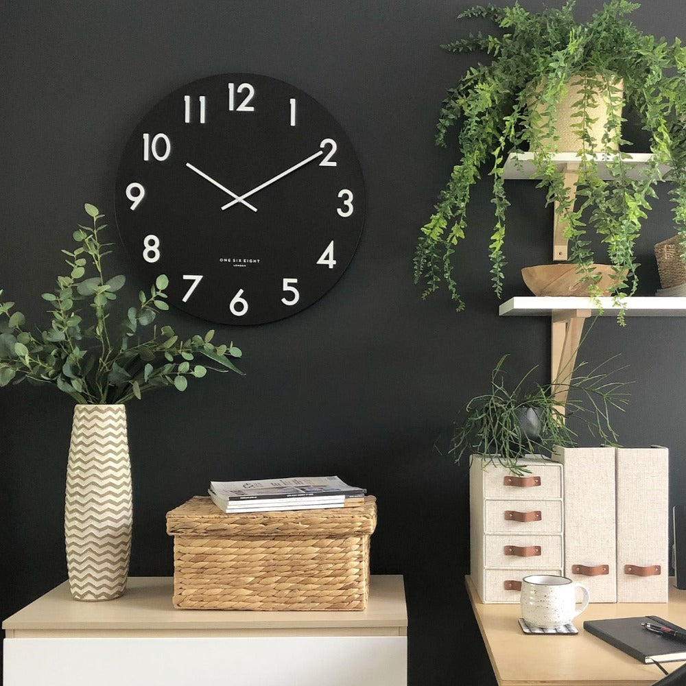 Abstract Chronoscope Black Wall Clock (Available in 3 Sizes)