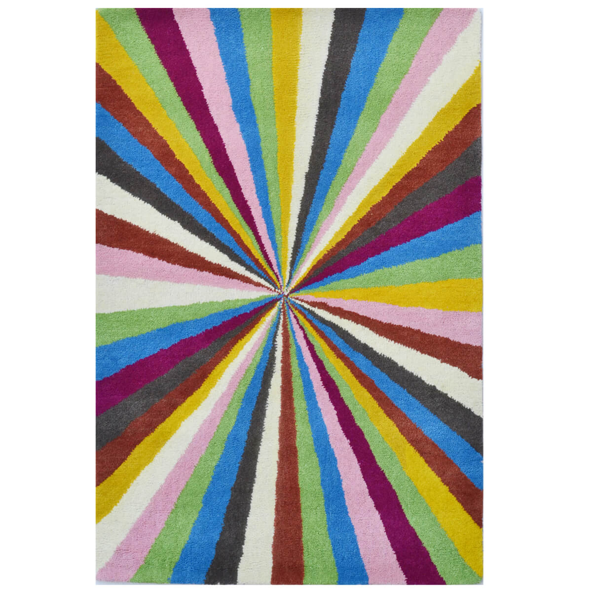 Abstract Colorful Stripes Woolen Rug