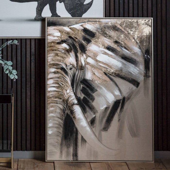 Abstract Majestic Elephant Framed Canvas