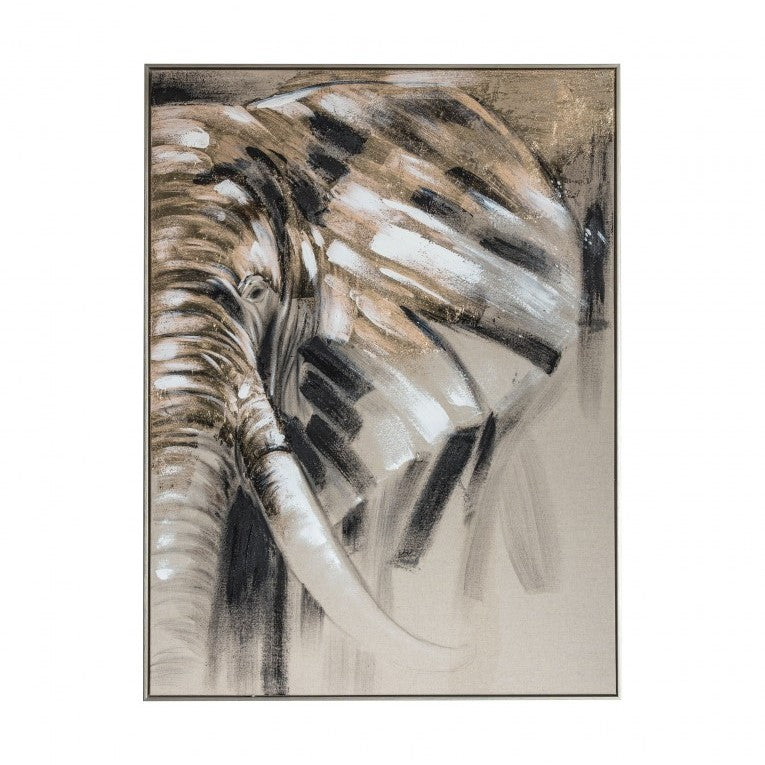 Abstract Majestic Elephant Framed Canvas