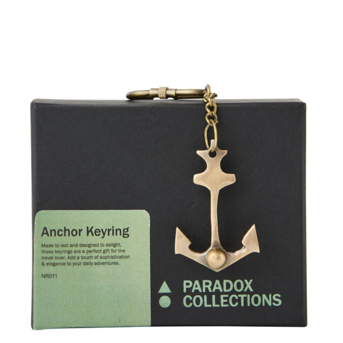 Adventures Anchor Brass Keyring