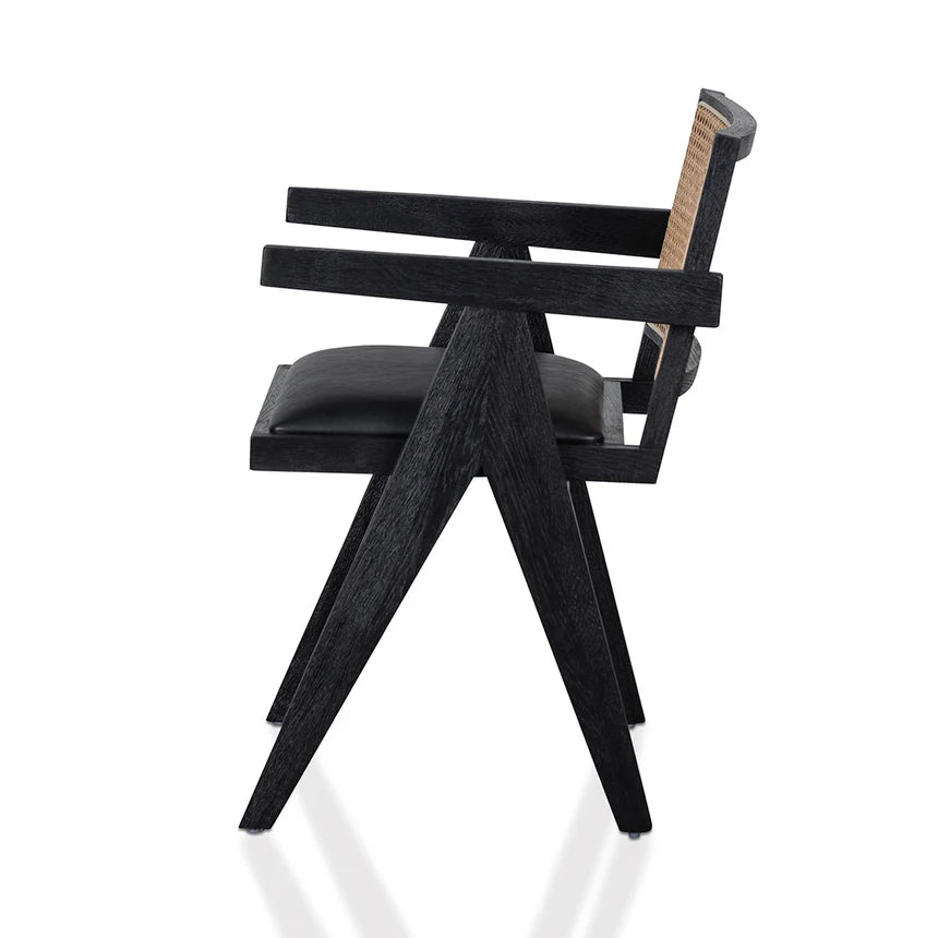 Aesthetic Rattan Dining Chair - Black
