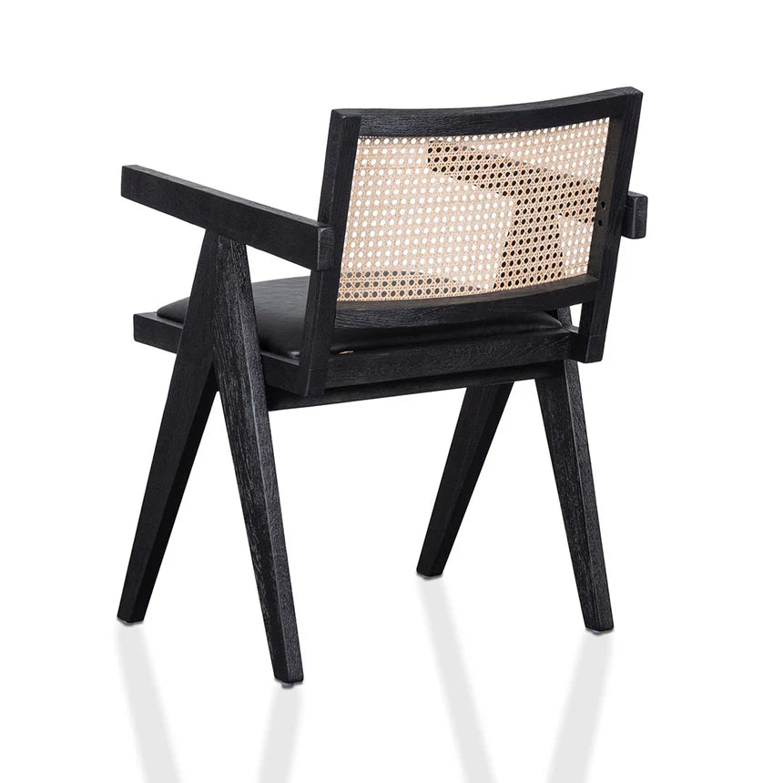 Aesthetic Rattan Dining Chair - Black