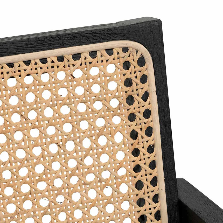 Aesthetic Rattan Dining Chair - Black