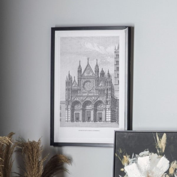 Aged Beauty Framed Vintage Illustration of Basilica