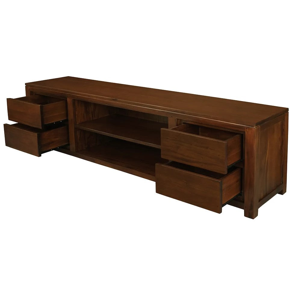 Allure Wooden 4 Drawer Entertainment Unit 170cms - Brown