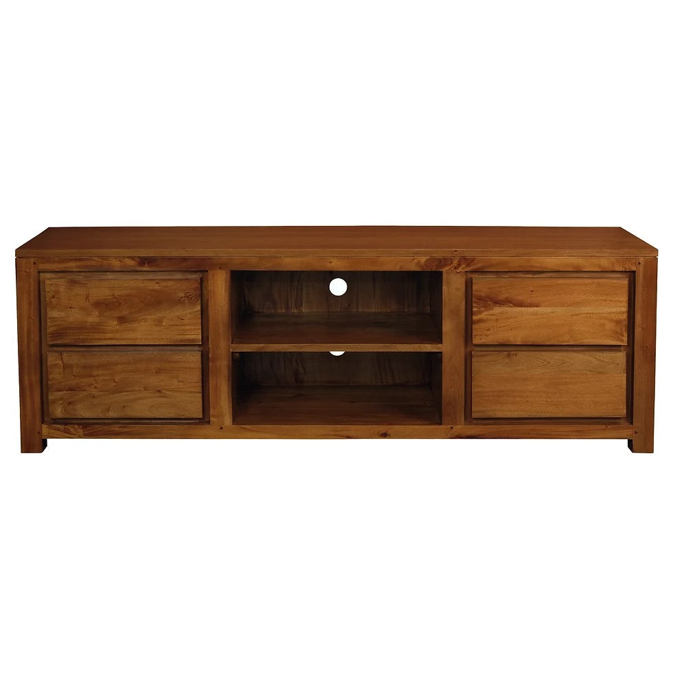Allure Wooden 4 Drawer Entertainment Unit 170cms - Light Brown