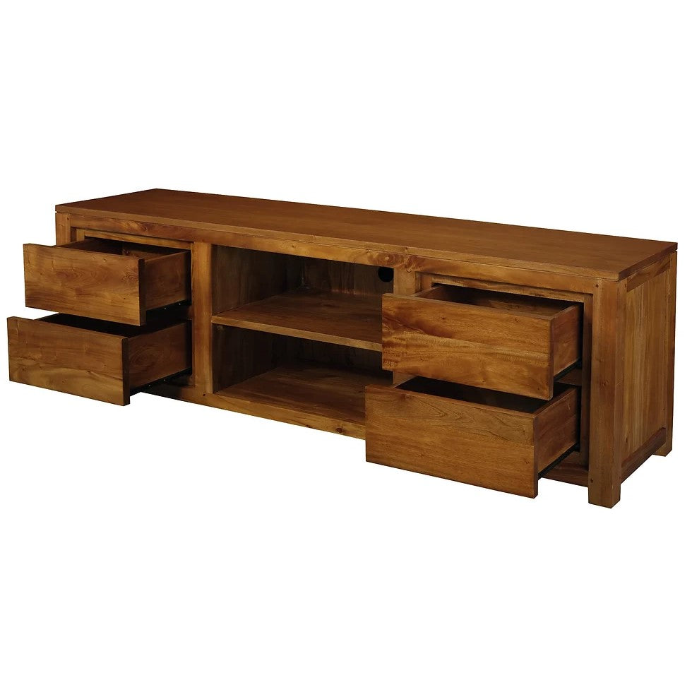 Allure Wooden 4 Drawer Entertainment Unit 170cms - Light Brown