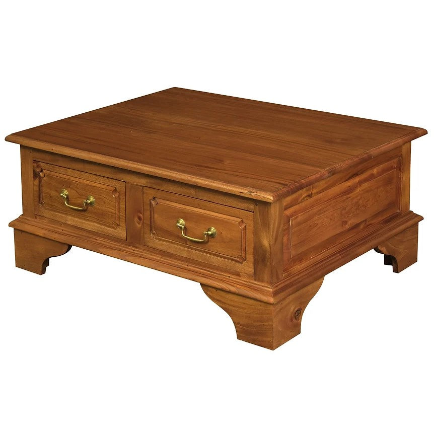 Ample Storage 4 Drawer Coffee Table - Light Brown