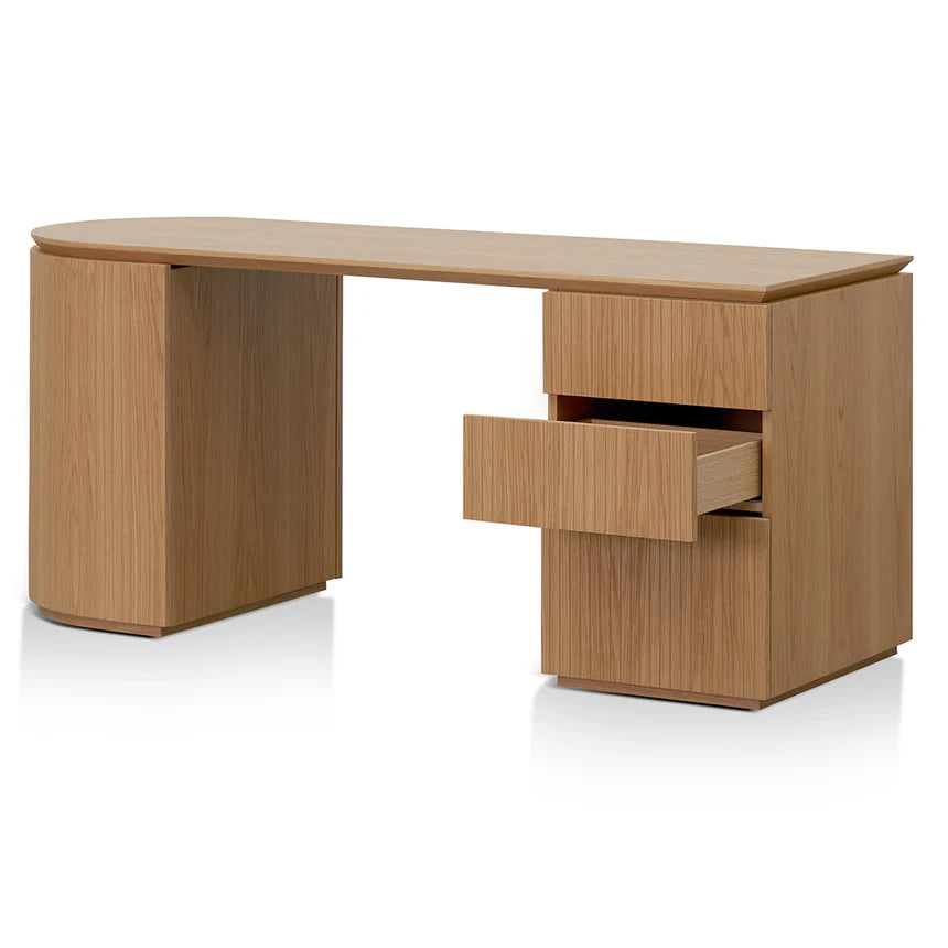 Ample Storage Right Drawer Office Desk - Natural Oak