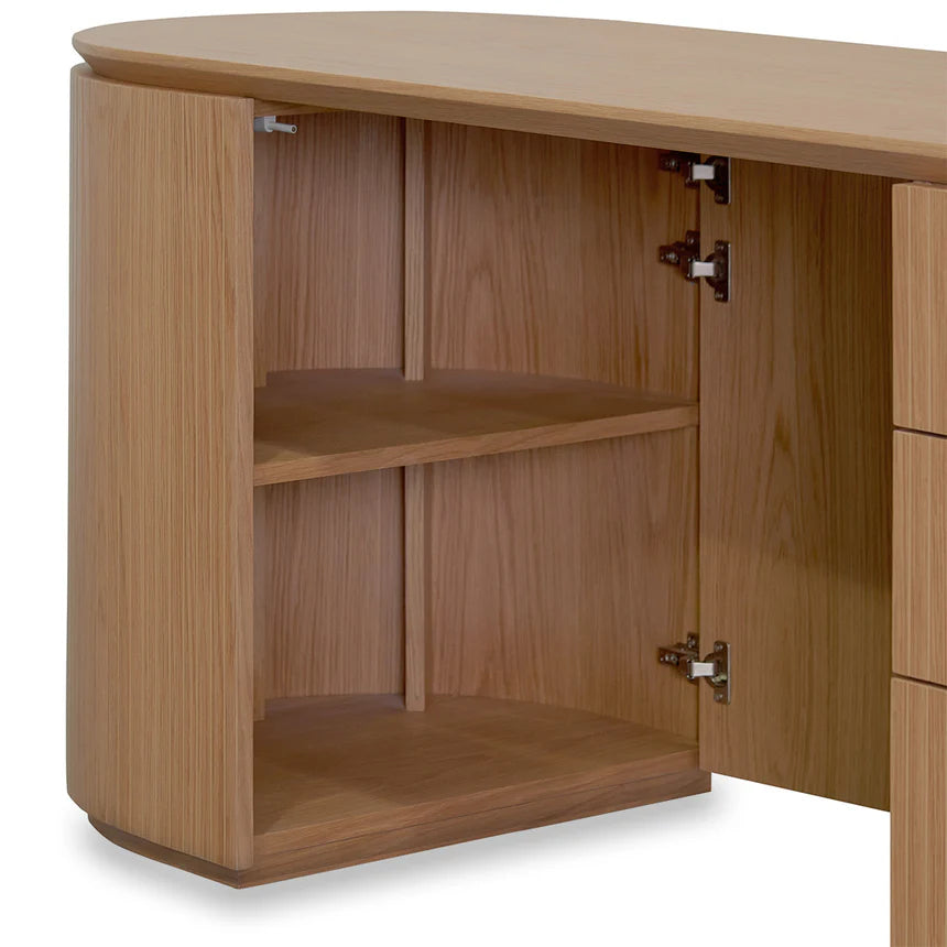 Ample Storage Right Drawer Office Desk - Natural Oak