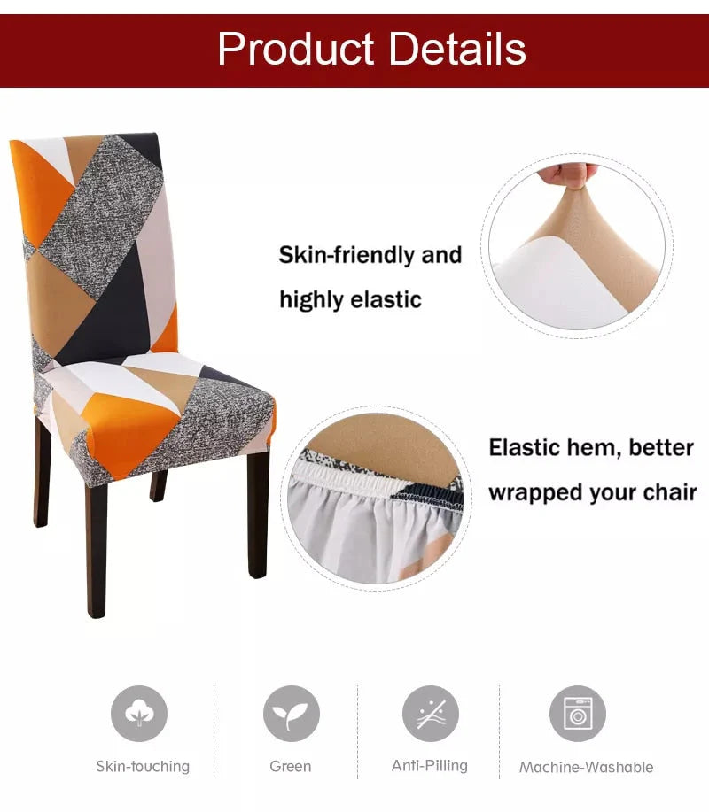 Anti-Dirt Khaki Triangle Pattern Design Chair Cover