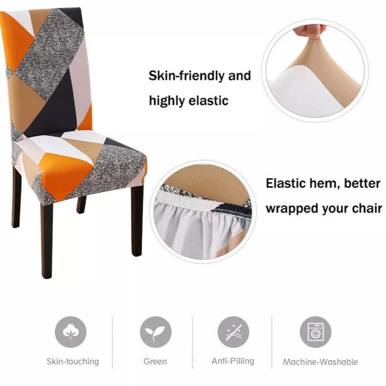 Black Floral Pattern Office Chair Cover