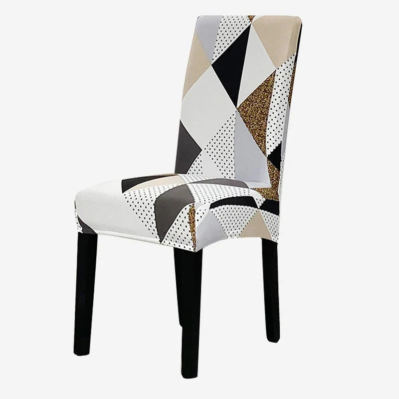 Anti-Dirt Khaki Triangle Pattern Design Chair Cover