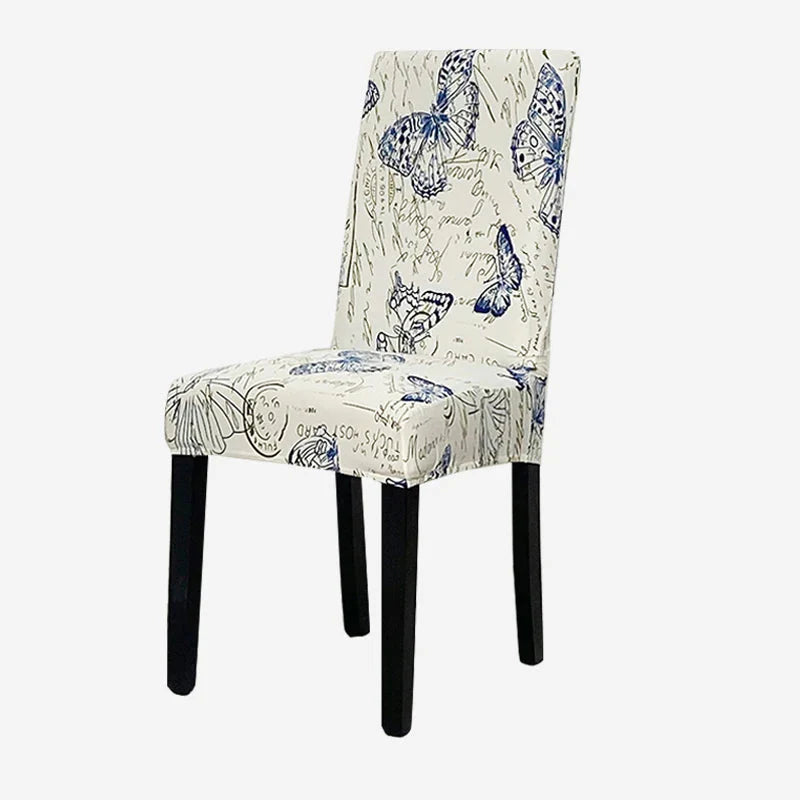 Anti-Dirt White Butterfly Pattern Design Chair Cover
