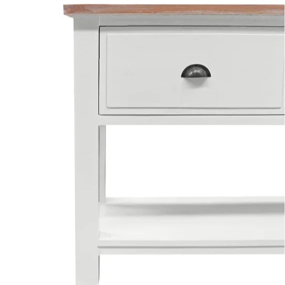 Antique Chester 3 Drawer Console Table - White