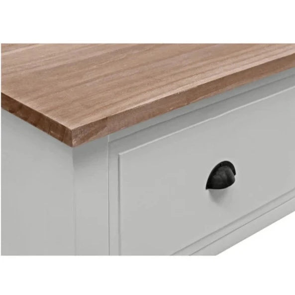 Antique Chester 3 Drawer Console Table - White