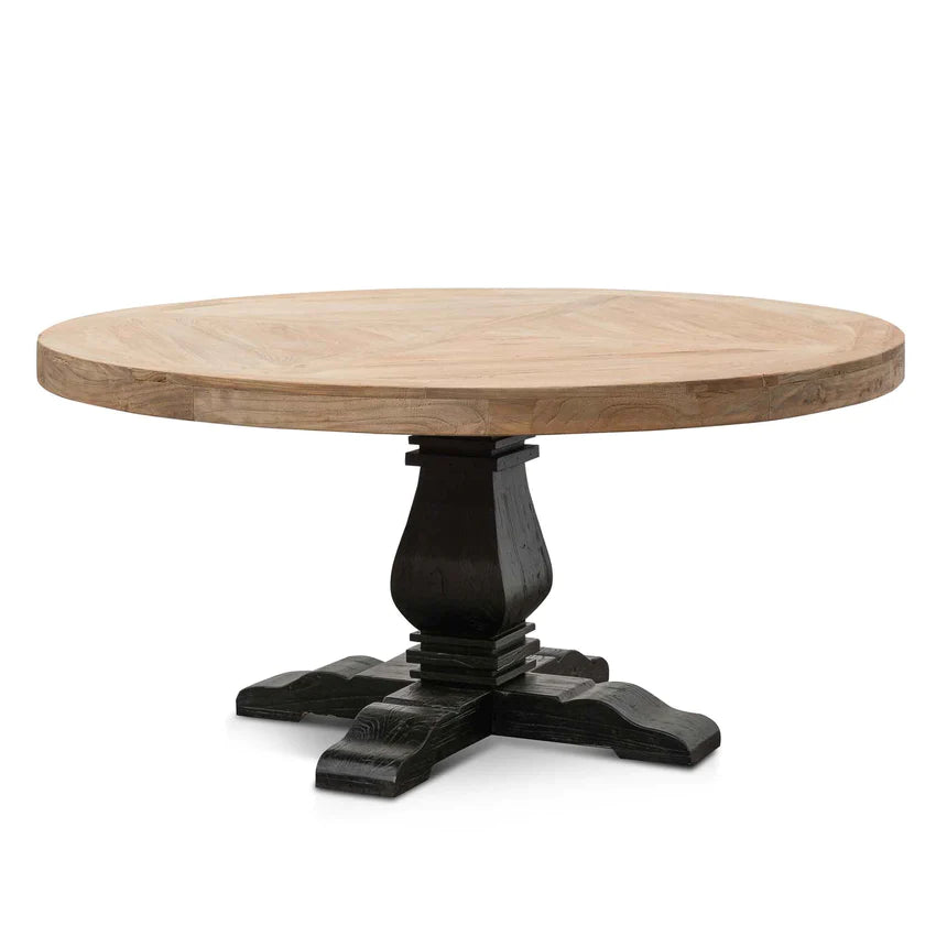 Antique Designer Dining Table 160cms - Natural & Black