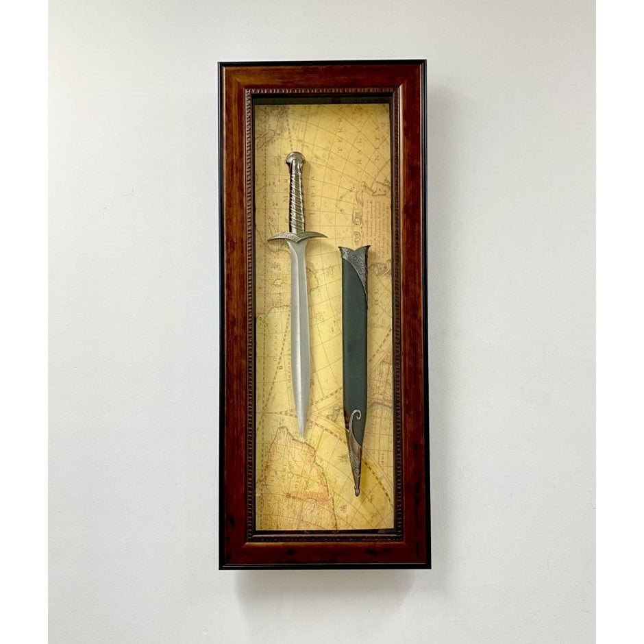 Antique Metal Sword & Scabbard Timber Frame