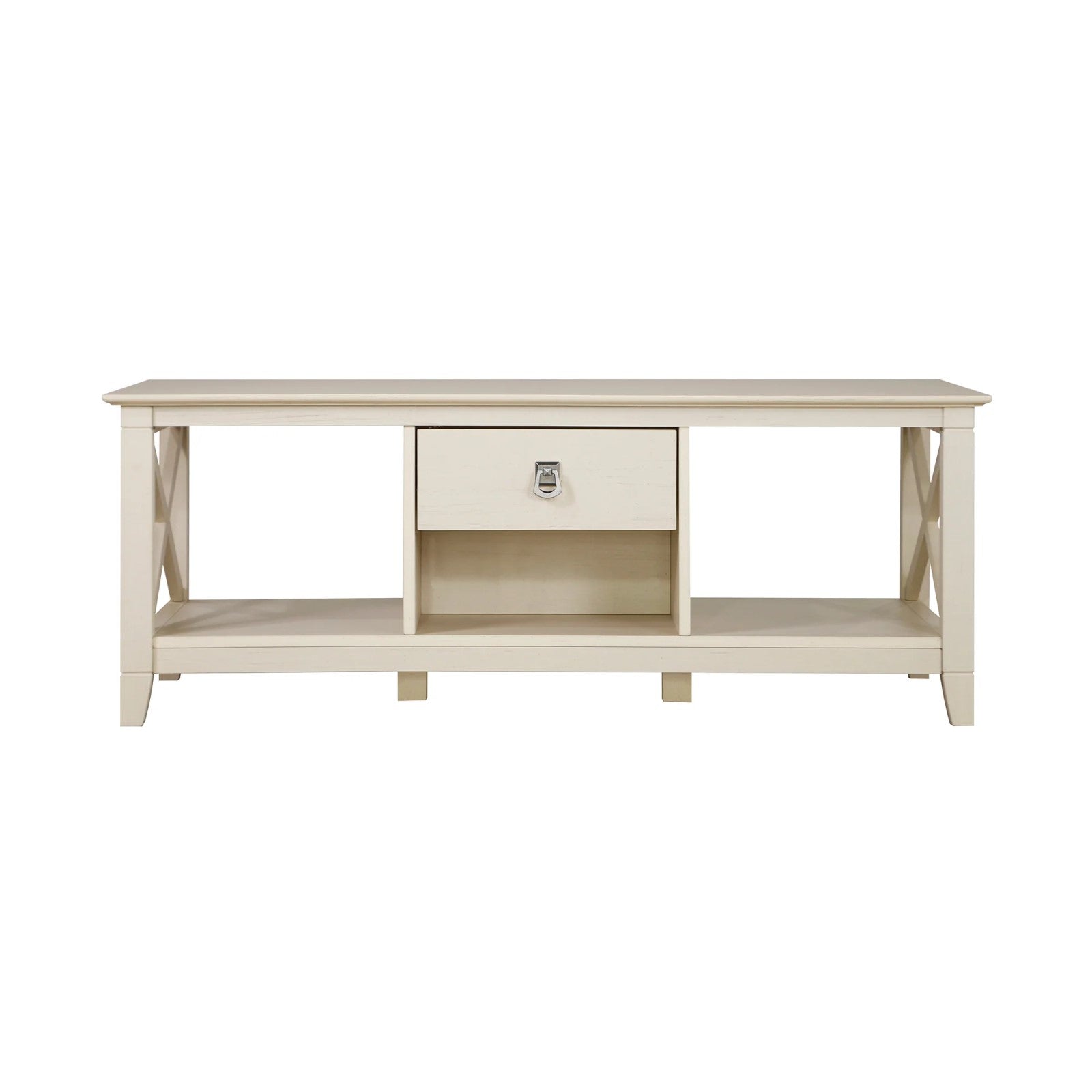 Vintage White Cross Design Engineered Wood Coffee Table