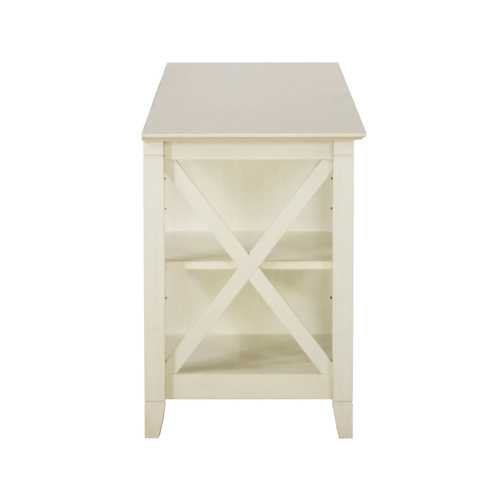 Vintage White Cross Design Engineered Wood TV Unit