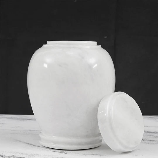 Artful Shape Handcrafted Modern Urn - White