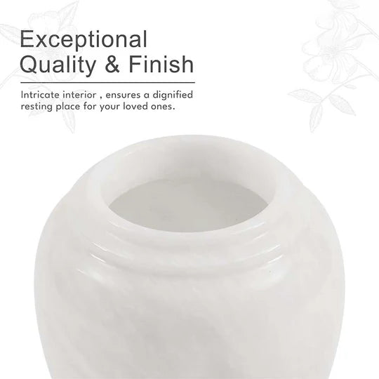 Artful Shape Handcrafted Modern Urn - White