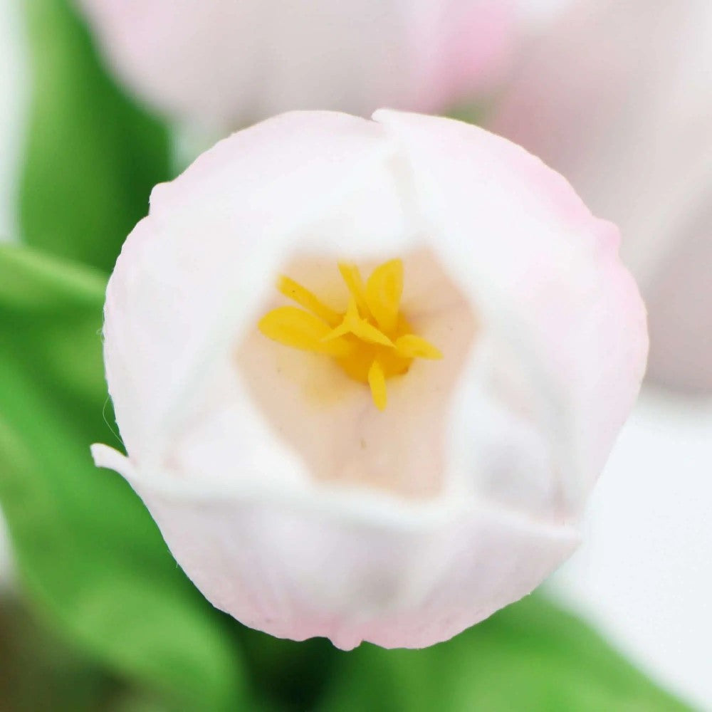 Artificial Pink Tulip Plant With Ceramic Bowl 35cms