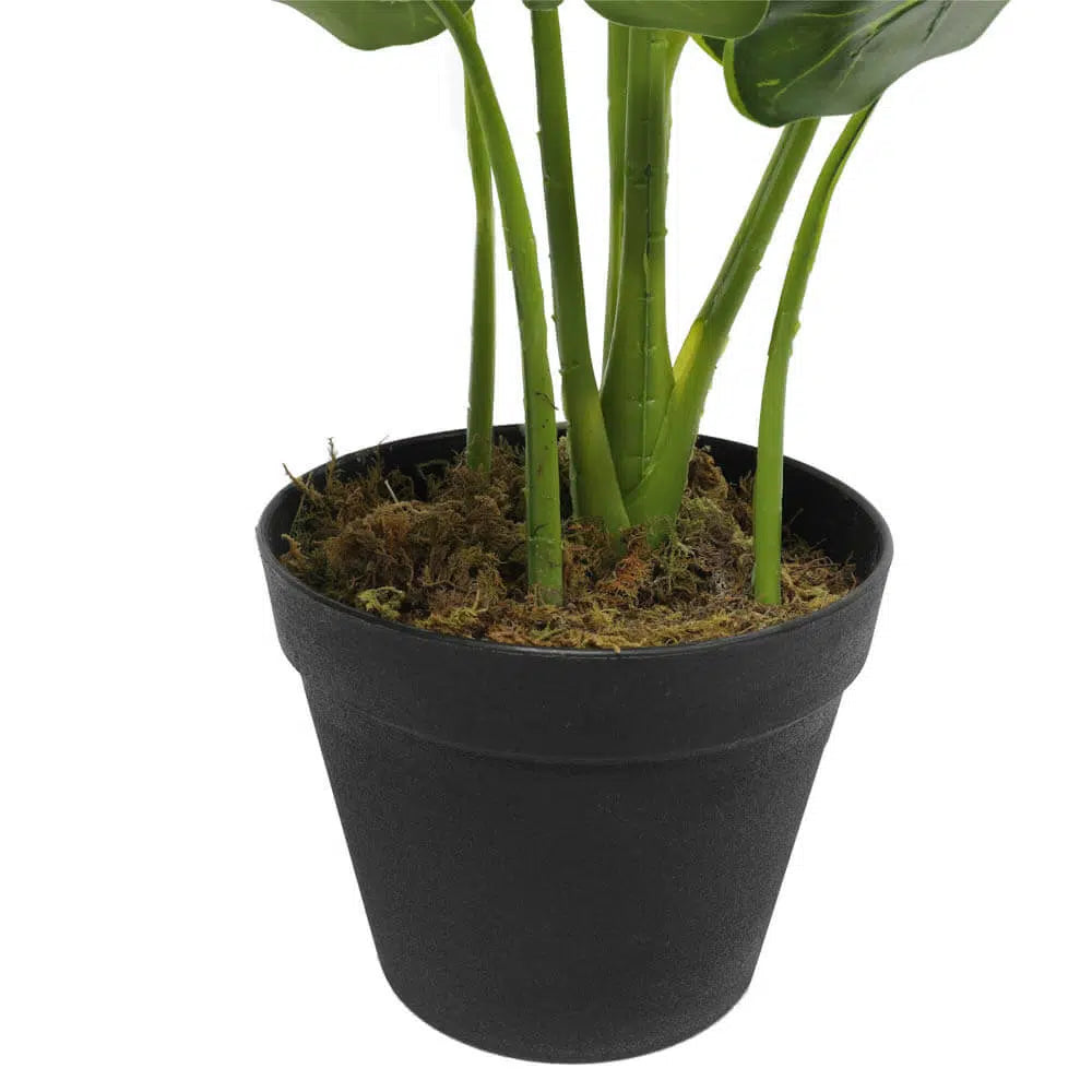 Artificial Potted Taro Elephant Ear Plant 55cms
