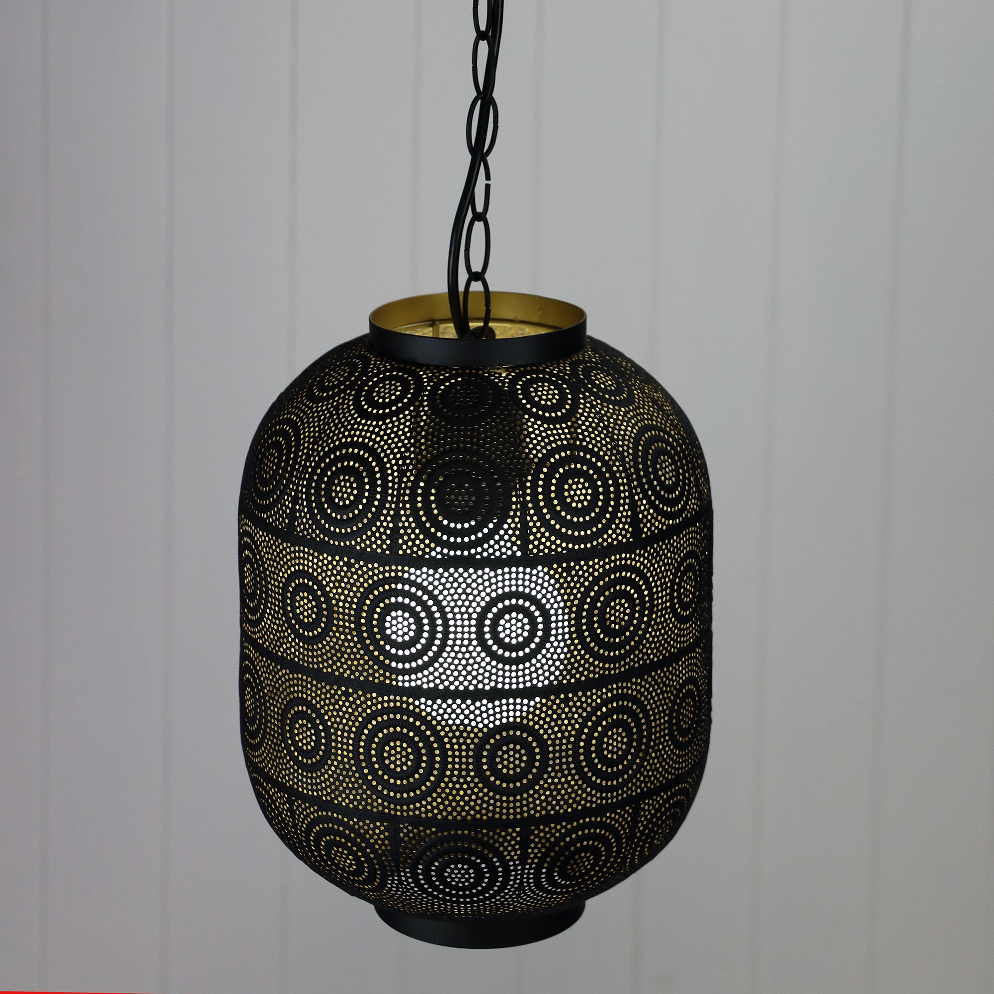 Artisan Black Metal Pendant with Gold Inner (Available in 2 Sizes)
