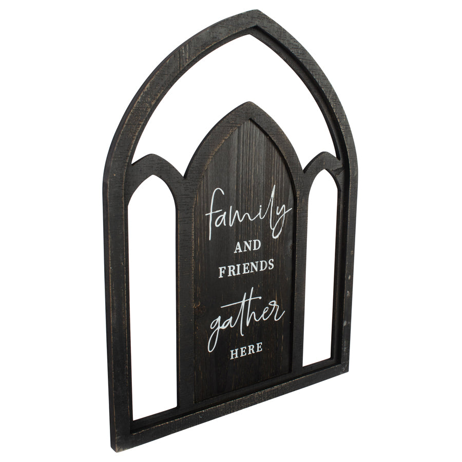 Artisanal 'Family & Friends' Carved Wall Decor
