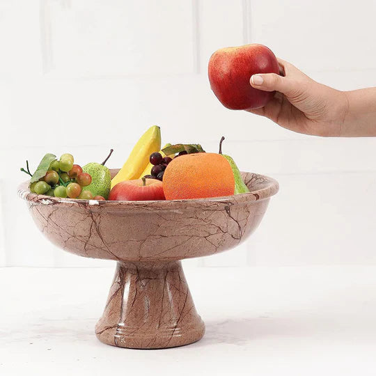 Artisanal Marble Fruit Bowl Stand - Available in 4 Colors